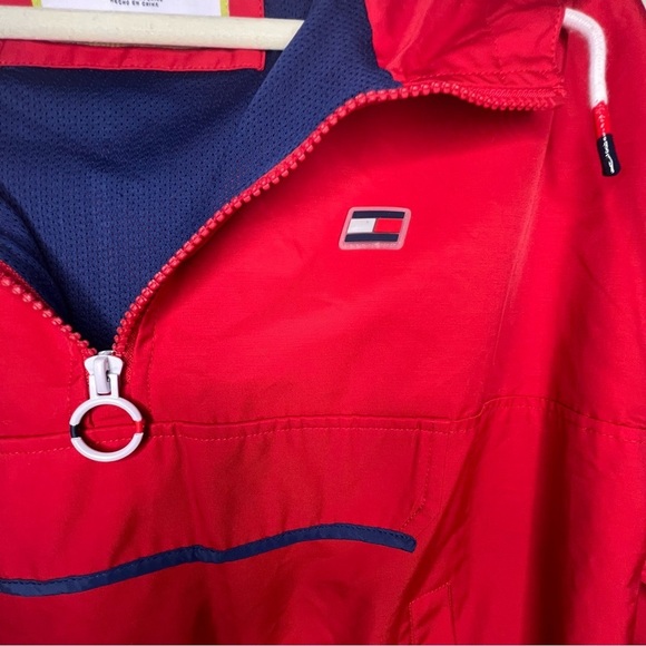 Tommy Hilfiger Popover Jacket Cropped Red Size Medium - Picture 11 of 11